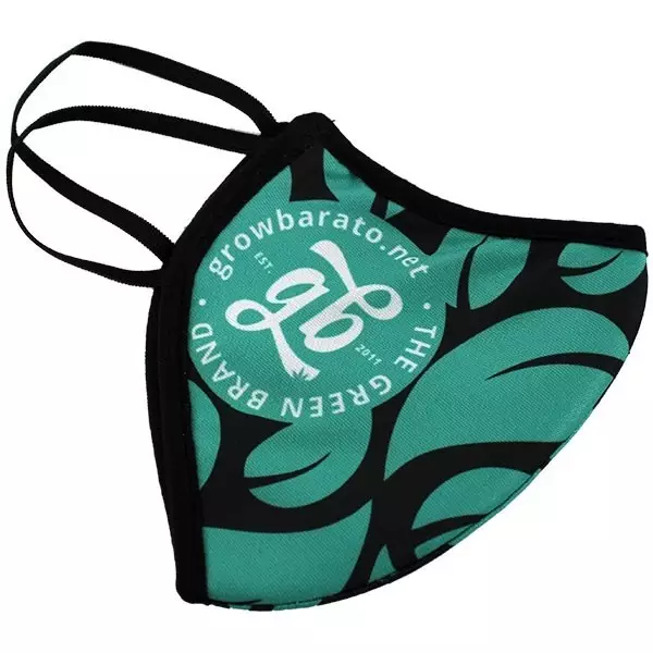 Visualizzazione Mascarilla GB - Diseño de hojas, color celeste