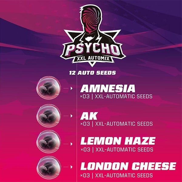 Visualizzazione Pack semi Psycho XXL Automix di BSF Seeds.