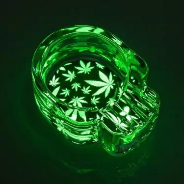 Posacenere Teschio di Vetro Fluorescente - GB The Green Brand