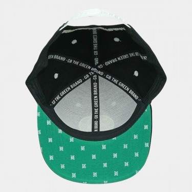 Cappello piatto GB The Green Brand nero, retro interno