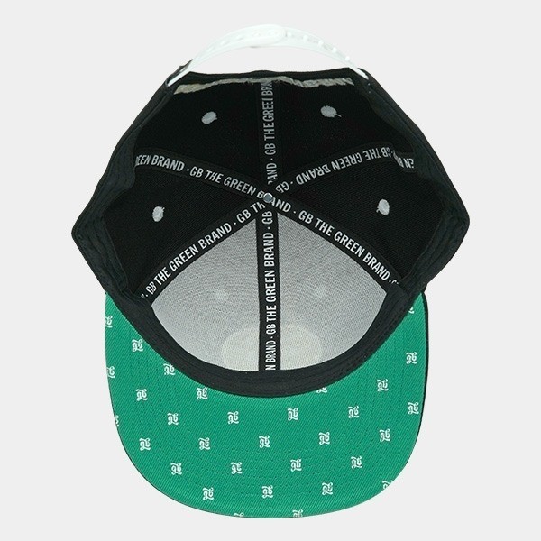 Cappello piatto GB The Green Brand nero, retro interno