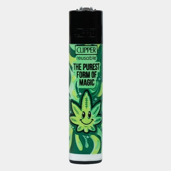 Accendino Clipper Weed Slogan 14 verde