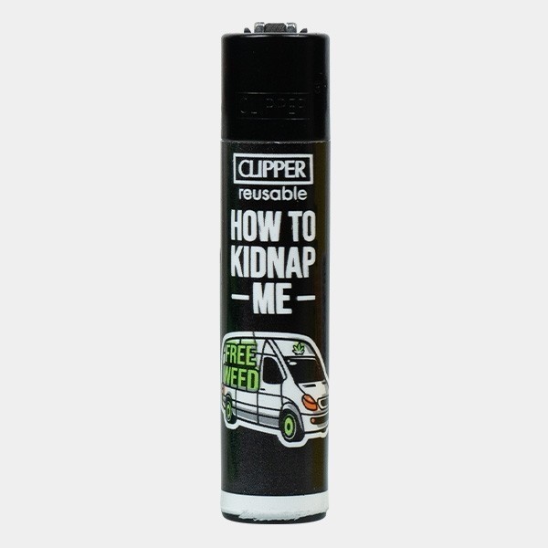Accendino Clipper Weed Slogan 14 nero