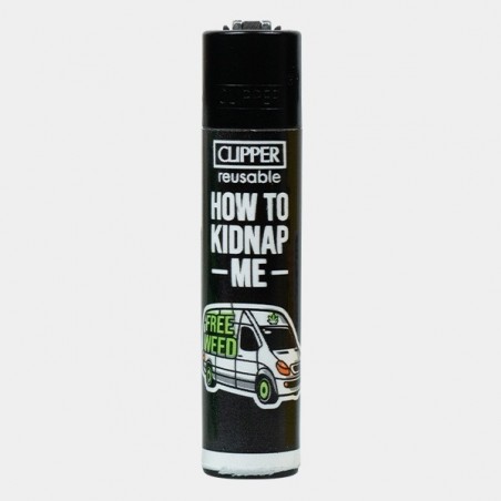 Accendino Clipper Weed Slogan 14 nero