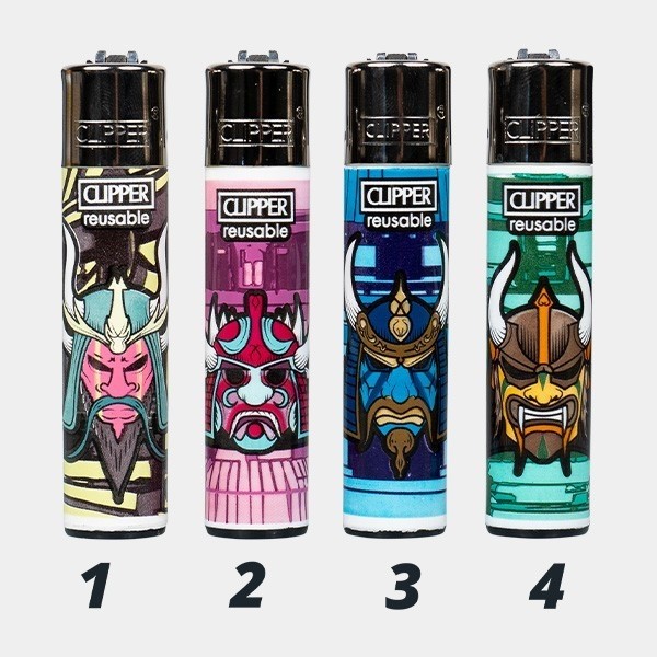 Visualizzazione Accendino Clipper Samurai Masks - GB The Green Brand