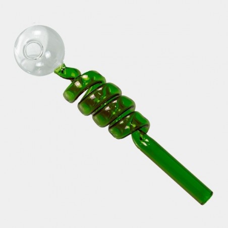 Pipa di Vetro a Spirale Colorata verde