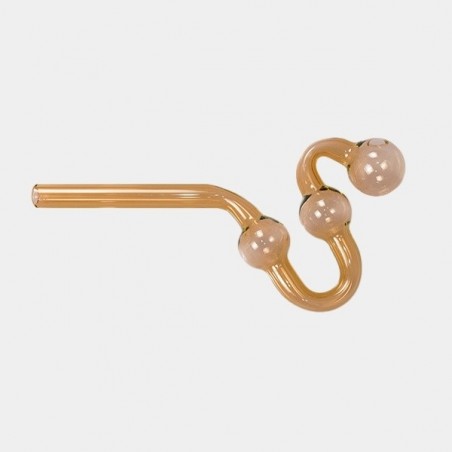 Pipa Curva in Vetro per Olio dorata