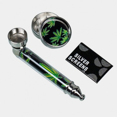 Set con Pipa + Grinder + 5 Griglie piane