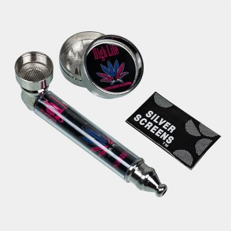 Set con Pipa + Grinder + 5 Griglie piane