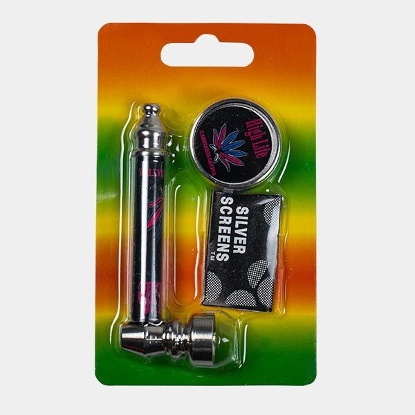 Set con Pipa + Grinder + 5 Griglie piane