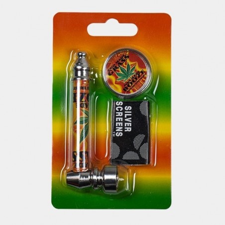 Set con Pipa + Grinder + 5 Griglie piane