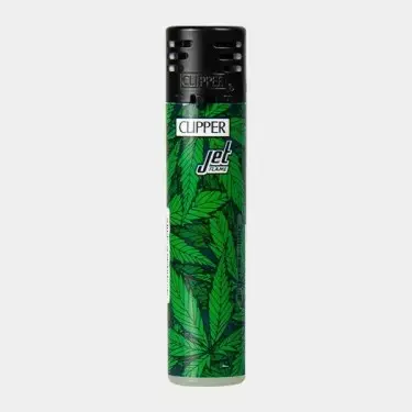 Mechero Clipper Printed Weed Jet Flame - GB The Green Brand