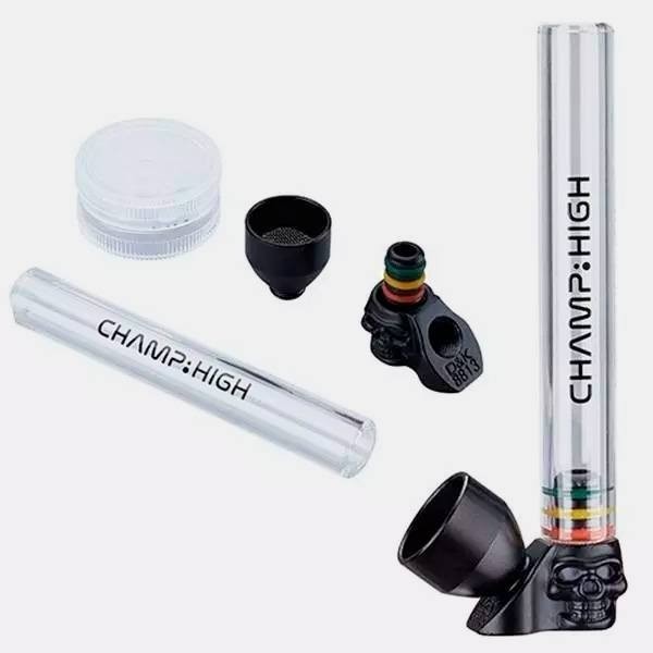 Pipa di vetro  + Grinder Champ High  - GB The Green Brand