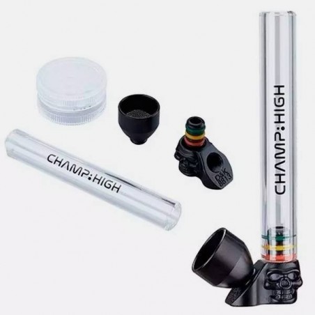 Pipa di vetro  + Grinder Champ High  - GB The Green Brand