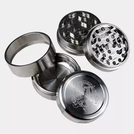 Grinder in Acciaio Inossidabile Deluxe Black Leaf - Growbarato