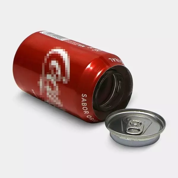 Lattina Coca Cola a scomparsa Lattina di Coca Cola a scomparto segreto aperta