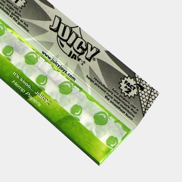 Cartine aromatizzate Juicy Jay's mela verde aperte