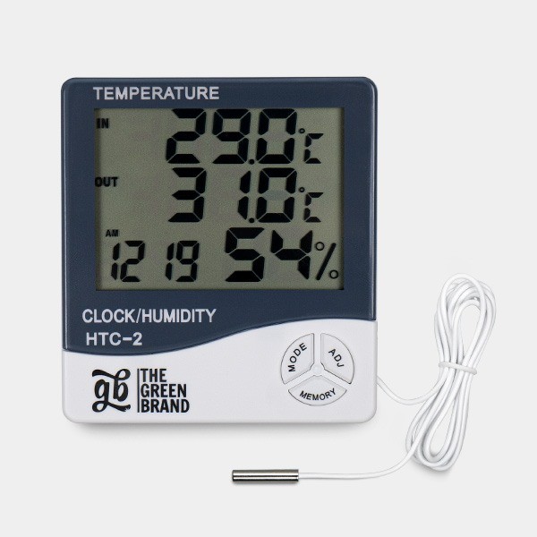 Visualizzazione Termoigrometro schermo grande GB con sonda - GB The Green Brand