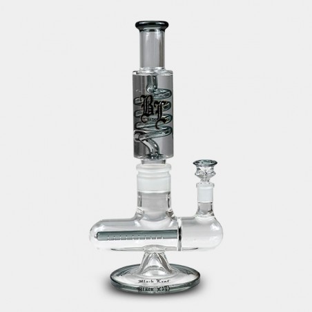 Bong refrigerante in gel con spirale + Inline Slit Black Leaf grigio