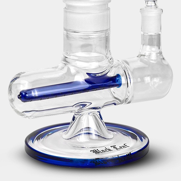 Bong refrigerante in gel con spirale + Inline Slit Black Leaf blu inline slit