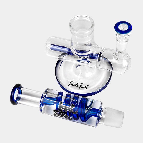 Bong refrigerante in gel con spirale + parti a fessura in linea Black Leaf