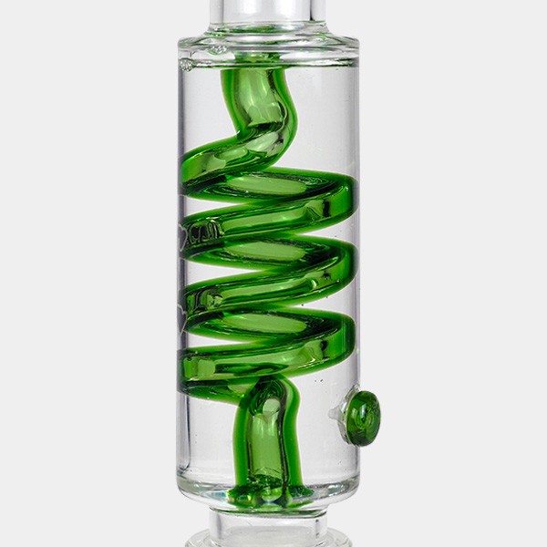 Bong refrigerante in gel con spirale + parti refrigeranti Inline Slit Black Leaf