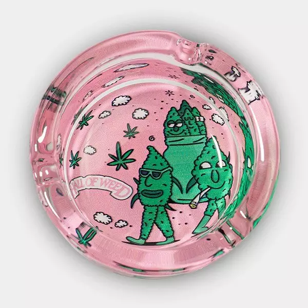 Posacenere di Vetro Hall of Weed Rosa Posacenere di vetro Hall of Weed Ros- GB The Green Brand