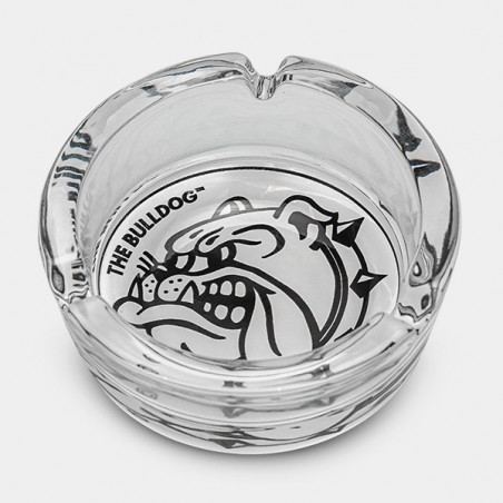 Posacenere di Cristallo Bianco e Nero Bulldog