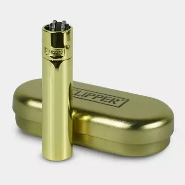 Accendino Resistente Clipper Oro di Metallo- Grow Barato