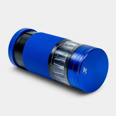 Grinder con riempitore di coni blu sdraiato