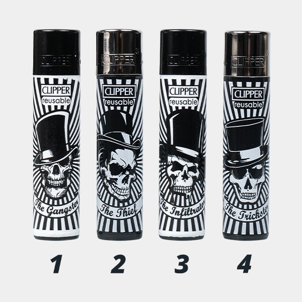 Visualizzazione Accendino Clipper Collezione Party Skulls- GB The Green Brand
