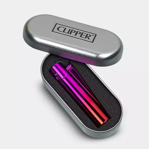Accendino Clipper Metal White Flame Skull - Collezione