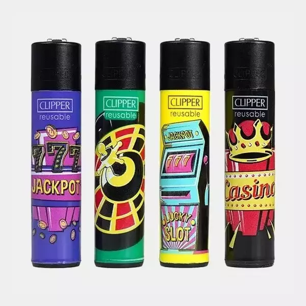 Visualizzazione Accendini Clipper con disegni vari.