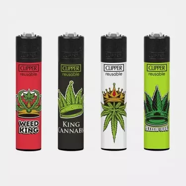 🔥 Accendino Clipper Canna King 👑- GB The Green Brand