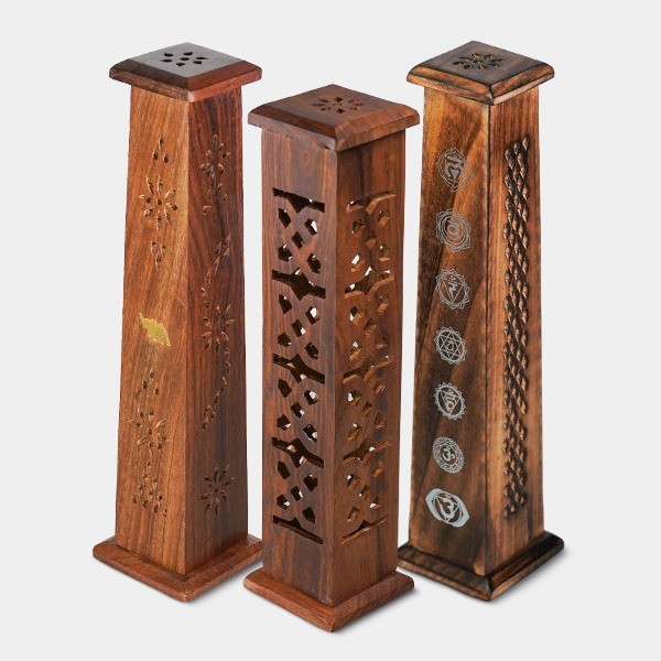 Visualizzazione Torre di legno per bastoncini e coni di incenso – Growbarato