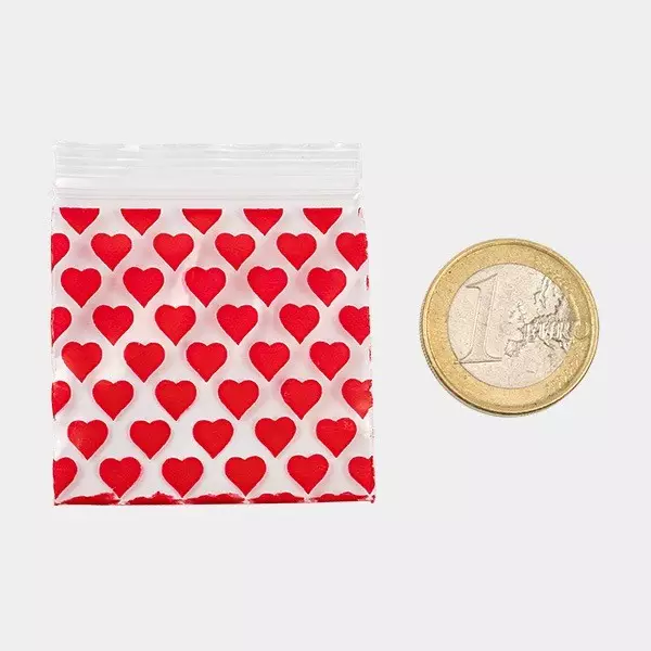 Busta Zip 50x50mm Cuore- GB The Green Brand