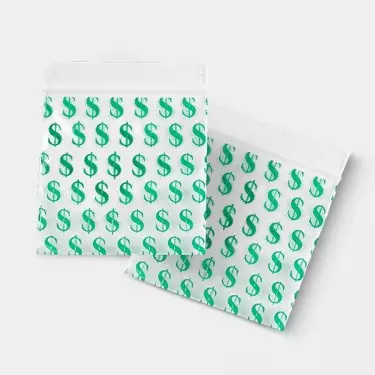 Busta Zip 50x50mm Dollaro- GB The Green Brand