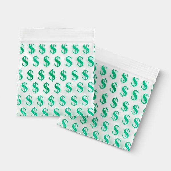 Visualizzazione Busta Zip 50x50mm Dollaro- GB The Green Brand
