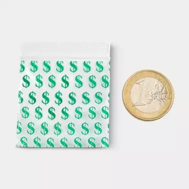 Busta Zip 50x50mm Dollaro- GB The Green Brand