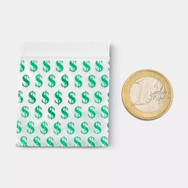 Busta Zip 50x50mm Dollaro- GB The Green Brand