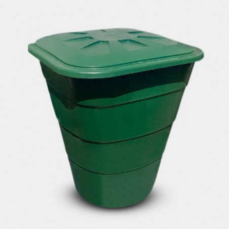 Deposito verde quadrato con coperchio
