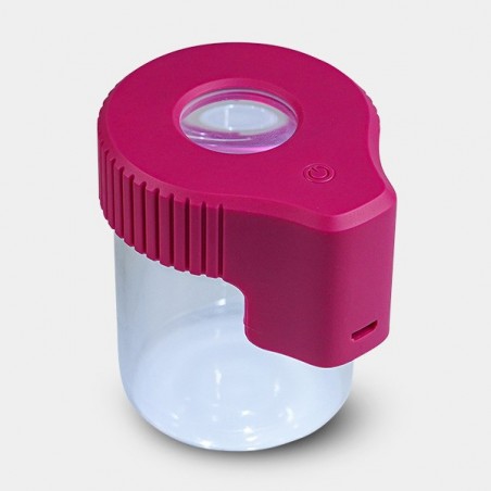 Contenitore espositore lente e LED interni.