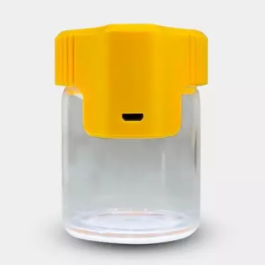 Contenitore espositore lente e LED interni.