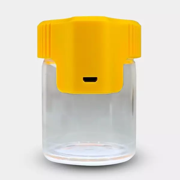 Contenitore espositore lente e LED interni.