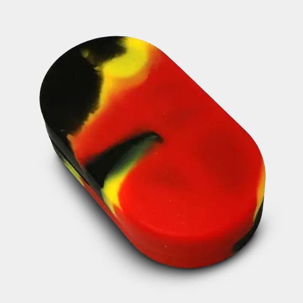 Astucci in silicone a 2 scomparti rosso, giallo e nero