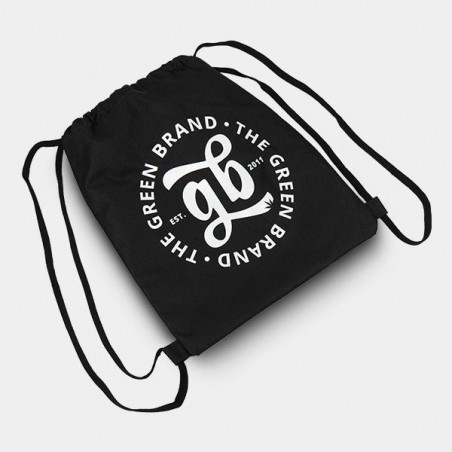 Sacca GB con cordino di colore nero e logo The Green Brand
