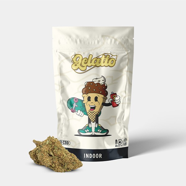 Visualizzazione Fiori CBD GB Indoor 'Gelatto' packaging
