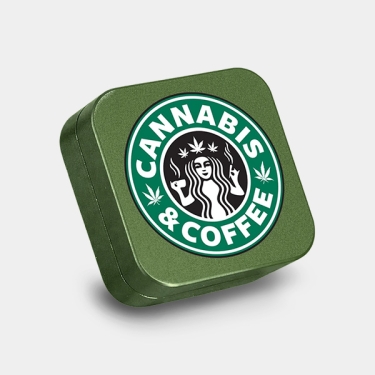 Grinder quadrato in alluminio Cannabis Coffee