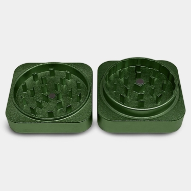 Grinder quadrato in alluminio Cannabis Coffee interno