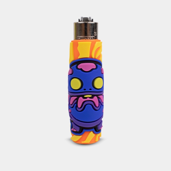 Accendino Clipper con custodia in silicone Monster Mushrooms